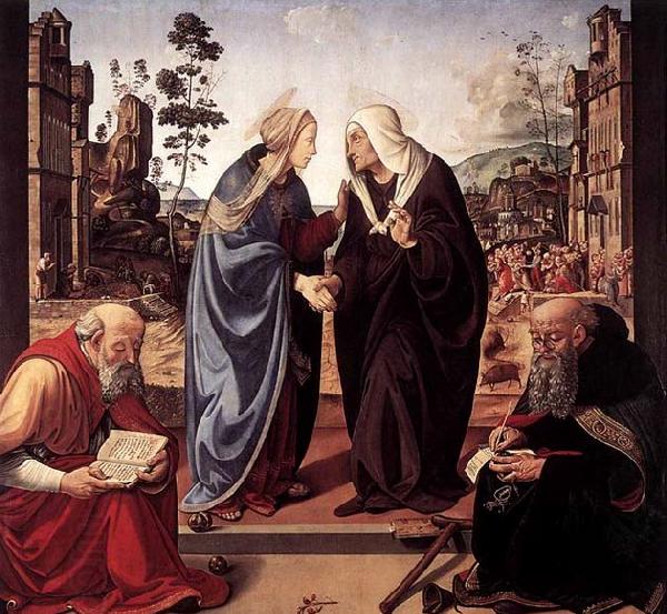 Piero di Cosimo The Visitation with Sts Nicholas and Anthony China oil painting art